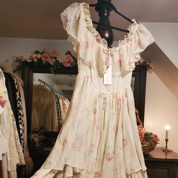 LoveShackFancy Noni Dress in Magnolia Tea 4 - Picture 2 of 9